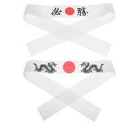 VILLCASE Diadema de Hachimaki Japonesa para Chef de Sushi, 2 Piezas de Poliéster, Estilo Minimalista y Versátil, Accesorio para Disfraz de Karate y Ninja