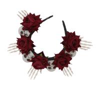 VILLCASE Diadema de Halloween Calavera Rosa y Flor, Accesorio Ligero y Cómodo para Fiesta y Disfraces Infantiles Diseño Moderno