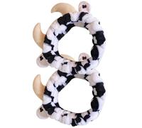 VILLCASE Diadema de Spa Estampado Vaca 2 Piezas Lavable para Cuidado Piel y Baño en Casa para Mujeres y Niñas