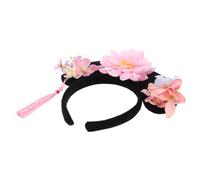 VILLCASE Diadema Hanfu Dinastía Qing para Niñas y Mujeres, Accesorio Ligero y Antideslizante de Algodón de Seda y Abs, Estilo Elegante para Banquetes y Cosplay