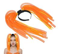 VILLCASE Diadema LED Naranja Trenza Brillante Intermitente, Control On/off, Material Pp, 6 Luces Laterales y 9 en Tubo para Eventos Nocturnos y Conciertos Color Aleatorio
