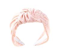 VILLCASE Diadema Nudo Cruzado Ancha para Cabello, Aro de Ala Ancha Rosa Lunares Dorados, Banda Pelo Entrecruzada, Accesorio para Fiestas, Uso Diario y Yoga