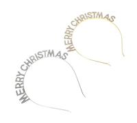 VILLCASE Diademas Letras y Gemas de Imitación 2 Piezas Oro y K Accesorio Ligero para Cabello Adecuado para Fiestas de Navidad y Año Decoración Festiva Elegante