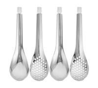 VILLCASE Diseño Ligero Ranuradas de Acero Inoxidable Juego de 4 Cucharas para Filtrar Sopas y Servir Adecuado para Cocina y Servicio en Hogar o Restaurante
