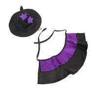 VILLCASE Disfraz Navideño para Mascotas de Bruja para Perro Sombrero de Mago para Gato Disfraz de Halloween para Perro Ropa de Fiesta para Mascotas Talla S