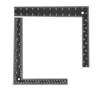 VILLCASE Escuadra Metálica de Acero Negro 20x30 Cm, Juego 2 Piezas, Regla Angular para Carpintería y Dibujo, Herramienta de Medición Portátil para Bricolaje y Estudiantes