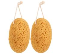 VILLCASE Esponjas Exfoliantes para Bañarse 2 Piezas Esponja de Baño Naranja de Espuma Polimérica Flexible para Piel Textura Semicírculo para Limpieza Corporal
