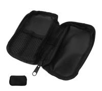 VILLCASE Estuche Portátil para Cremallera Bolsa de Transporte Resistente Negra para Suministros Médicos Organizador de Viaje para Diabéticos 17 Piezas y Bolsillo de Malla