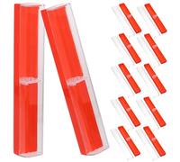 VILLCASE Estuche Translúcido para Bolígrafos Pequeño, Caja De Plástico Roja, Set De 12 Piezas, Almacenamiento Ligero para Oficina y Estudiantes