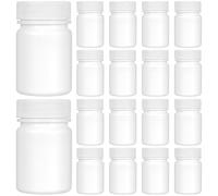 VILLCASE Frascos de Pastillas Plásticos de 50 Ml 20 Unidades Tapa de Rosca, Contenedor Hermético para Medicamentos y Cápsulas, Adecuado para Viajes y Almacenamiento Diario