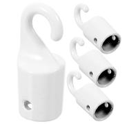 VILLCASE Gancho para Persiana Metálico Blanco, Accesorio Sólido y Versátil para Reemplazo de Varita Ciega, 4 Piezas para Cortinas en Habitación