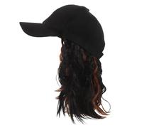 VILLCASE Gorra de Béisbol con Peluca Corta Bob Rizada para Mujer, Ligera y Transpirable, Adecuado para Ocasiones Obsequios y Actividades al Aire Libre