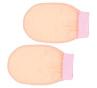 VILLCASE Guantes Exfoliantes Corporales 2 Unidades, Manoplas de Baño Color Rosa Loto, Fibra Artificial y Sedosa para Limpieza y Exfoliación de Piel, Ideales para Ducha y Cuidado