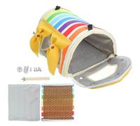 VILLCASE Hamaca para Loros Pequeña de Color Arcoíris, Cama Colgante Transpirable y Flexible para Pájaros, Nido Seguro para Jaulas, Adecuado para Periquitos y Aves Pequeñas