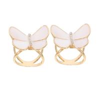 VILLCASE Hebillas para Bufandas de Mujer 2 Unidades Anillos de Bufanda Geométricos Huecos Circonita Accesorios para Ropa en Color Blanco Sujetador para Pañuelos de Uso Diario y Fiestas