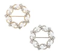 VILLCASE Hebillas para Ropa y Camisetas, Anillos de Bufanda de Aleación, Cierre de Nudo para Mujer, Clips Decorativos Elegantes, Uso en Blusas y Pañuelos, Pack de 2 Piezas, Color Plateado