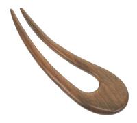 VILLCASE Horquilla de Madera de Sándalo Verde 14.5x4.3 Cm para Moños, Doble Punta Curva, Horquilla Francesa Decorativa para Cabello Grueso, Postizo para Cabello Mujer, Accesorio Versátil