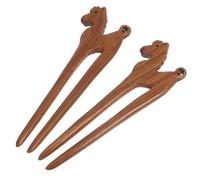 VILLCASE Horquillas Pelo de Madera Verde Sándalo 2 Piezas Estilo Chino Tradicional Diseño de Caballo Accesorios para Moños y Celebraciones de Temporada Palillos Vintage para Mujer