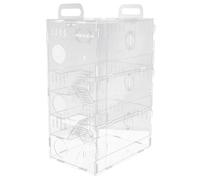 VILLCASE Jaula de Acrílico Transparente para Hámster Pequeño 30×20×45 Cm, Casa para Animales Pequeños Tipo Castillo Ventilación Lateral, Hogar para Chinchillas y Conejillos de Indias