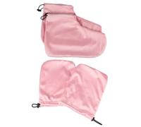 VILLCASE Juego de 2 Pares de Guantes y Cubrepiés de Algodón Térmico para Terapia de Parafina Color Rosa para Spa y Uso Doméstico Accesorios para Baño de Cera Caliente y Maximización de