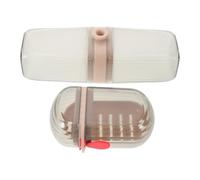 VILLCASE Juego de 2 Portacepillos de Dientes y Vaso para Enjuague Bucal de Plástico Portátil para Viaje, Resistente a Fugas, Compacto y Ligero, Adecuado para Cuidado Bucal en Viajes y Uso