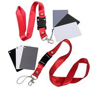 VILLCASE Juego De 2 Tarjetas De Balance De Blancos con Cordón para Fotografía Diseño Minimalista Exposición Precisa Compatible con Cámaras Color Gris y Blanco