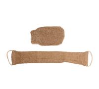 VILLCASE Juego de 2 Toallas Exfoliantes Marrón de Masa Vegetal para Limpiar la Piel y Desintoxicar, Guantes de Baño para Frotar la Espalda en Ducha