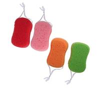 VILLCASE Juego de 4 Esponjas Exfoliantes para Baño Tipo Ocho Esponja de Ducha Absorbente Tamaño Mediano Color Aleatorio Apta para Bebés y Uso Corporal Diario Color