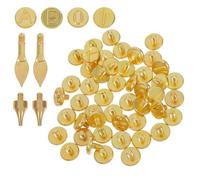 VILLCASE Juego de 56 Puntas de Latón para Pirograbado Números y Letras, Kit para Quemar Madera y Cuero, Herramienta Manual para Artesanía DIY y Estampado en Proyectos Creativos