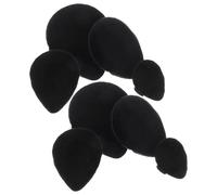 VILLCASE Juego de Esponjas de Maquillaje de Viaje 8 Piezas Borlas de Polvo Portátiles en Forma de Gota Color Negro Mini Aplicadores Reutilizables para Base Líquida y Polvo Fijador