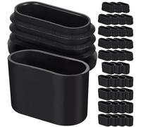 VILLCASE Juego de Fundas Protectoras Antideslizantes Negro y Fáciles de Instalar para Patas de Mesa y Silla de Plástico para Muebles de Jardín