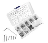 VILLCASE Juego de Tornillos y Tuercas Cabeza Hueca Hexagonal y Estuche Transparente 190 Piezas de Acero Inoxidable para Trabajo en Electrónica y Madera