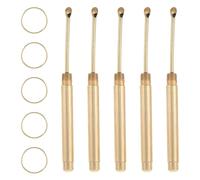VILLCASE Juego Portátil de 5 Cucharas Metálicas para Limpiar Cerumen de Oídos con Llavero Removedor de Cera de Bolsillo Resistente para Higiene Diaria y Viajes