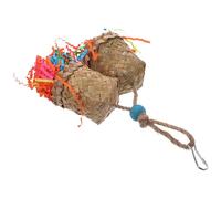 VILLCASE Juguete Colgante de Pájaro para Loros Hecho de Madera Función de Triturar y Masticar Adecuado para Mantener Entretenidos Aves Jaula Color Aleatorio