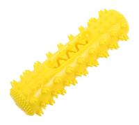 VILLCASE Juguete Masticable para Perros Cachorros Sonido, Hueso de TPR Interactivo para Limpieza Dental y Entretenimiento en Interiores y Exteriores, Color Amarillo