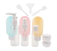 VILLCASE Kit de 11 Botellas de Viaje Rellenable para Cuidado Piel Envases Plásticos Transparentes a Prueba de Fugas Tamaño Compacto para Avión y Camping Set de Envases para Loción