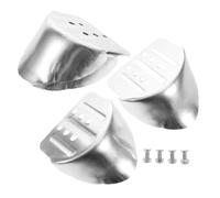 VILLCASE Kit de 2 Pares de Soportes de Talón de Aleación de Aluminio para Zancos, Accesorios Resistentes para Trabajo en Alturas Base Metálica Plateada