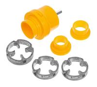 VILLCASE Kit de 7 Piezas para Roscar Tuberías de Agua en Pvc, Juego de Machos y Terrajas Matriz Redonda de Plástico Amarillo, Herramienta Manual de Fontanería Compatible Taladro Eléctrico,