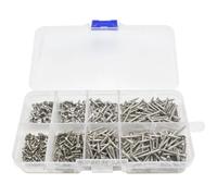 VILLCASE Kit Surtido de Tornillos Autorroscantes de Cabeza Plana de Acero al Carbono, Fácil de Instalar y Ligero, Adecuado para Bancos y Trabajos de Carpintería al Aire Libre