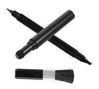 VILLCASE Lápiz para Rellenar Barba Doble Punta, Color Negro, Herramienta Cuidado Masculino con Cepillo Integrado, Adecuado para Perfilado y Relleno Preciso de Bigote y Barba