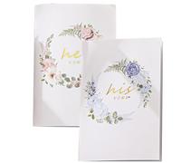 VILLCASE Libros de Votos Matrimoniales para Él Ella, 2 Unidades, Tamaño Mediano, Papel Texturizado, Adecuado para Bodas, Despedidas de Soltera y Decoración de Eventos, Libros Prácticos
