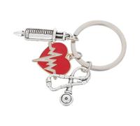 VILLCASE Llavero Ligero y Portátil Elegante de Electrocardiograma de Metal Tamaño 5.50x2.80x0.20 Cm Adecuado para Graduación de Enfermeras y Médicos