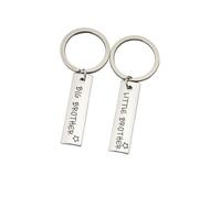 VILLCASE Llaveros de Metal Diseño de Letras Simples, Juego de 2 Piezas (big Bro Little Brother), Tamaño Pequeño, Decoración Creativa para Llaves, Obsequio Familiar Mochila