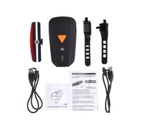 VILLCASE Luz de Bicicleta Delantera y Trasera Recargable por USB, Súper Brillante 400lm, Diseño en Plástico Negro para Bicicleta de Montaña y Carretera en Diferentes Condiciones