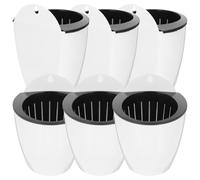 VILLCASE Maceta Colgante Redonda de Plástico Autorriego 7 Piezas para Interior y Exterior, Jardinera de Pared para Suculentas, Plantas y Flores, Maceta Autoabsorbente para Decoración