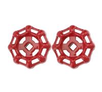 VILLCASE Manija de Cierre de Válvula Hierro Fundido Roja, 2 Piezas para Grifo Exterior, Manija de Rueda Resistente para Piezas de Cierre y Reparación de Grifería, Uso en Plomería Doméstica
