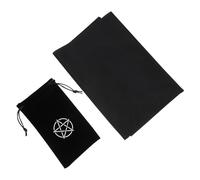 VILLCASE Mantel y Bolsa de Cartas del Tarot Pentáculo 2 Piezas 100x180 Cm y 50x50 Cm de Tela Gruesa Resistente Cordón para Almacenamiento y Adivinación Portátil Práctica para Juego Esotérico