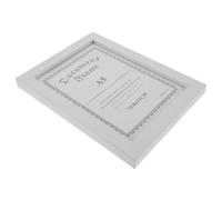 VILLCASE Marco de Licencia Comercial, Marco para Fotos de Madera Blanco, Estructura Simple y Estable, para Exhibir Certificados y Colgar en Pared