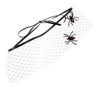 VILLCASE Máscara de Mascarada para Mujer Velo Negro y Diseño de Araña, Media Máscara Cómoda Pedrería de Resina para Fiestas de Halloween y Mascaradas