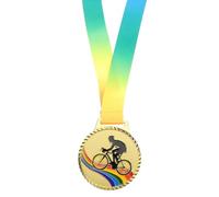 VILLCASE Medallas de Competición de Ciclismo de Oro en Aleación de Zinc Cordón para Premios Deportivos y Eventos Ciclistas, Reconocimiento para Campeones y Participantes